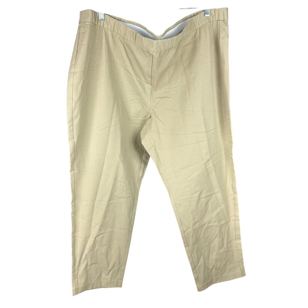 Eileen Fisher Organic Cotton Slim Ankle Pant Khaki Women's Size 3X New With Tags
